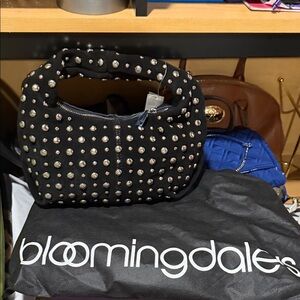 Aqua Black Studded Clutch